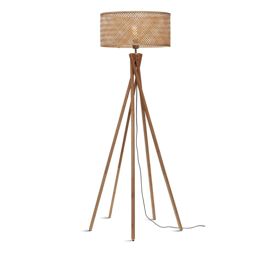 Lampadaire bambou abat-jour bambou naturel, h. 146cm