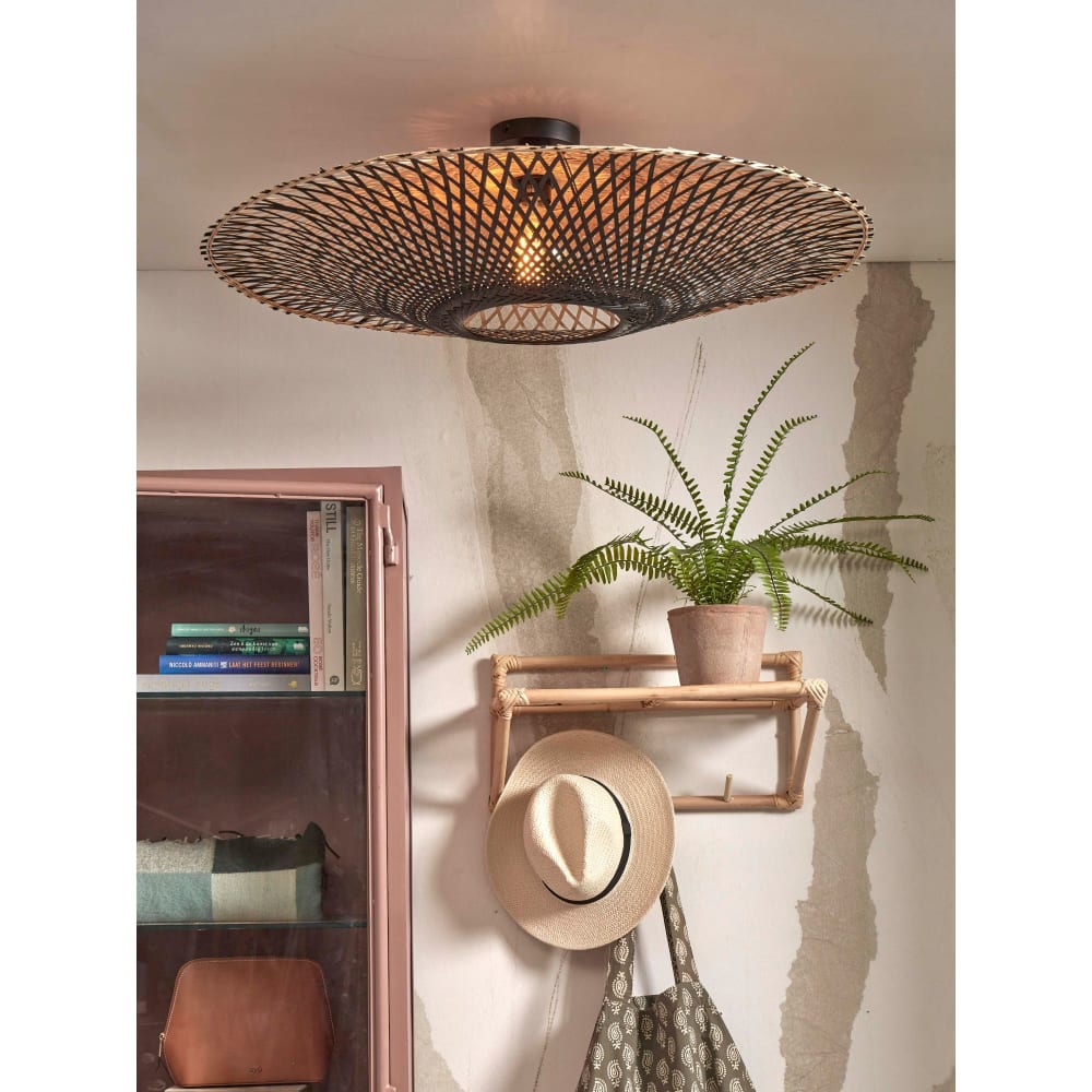 Plafonnier bambou noir/naturel, h. 20cm — vue 3
