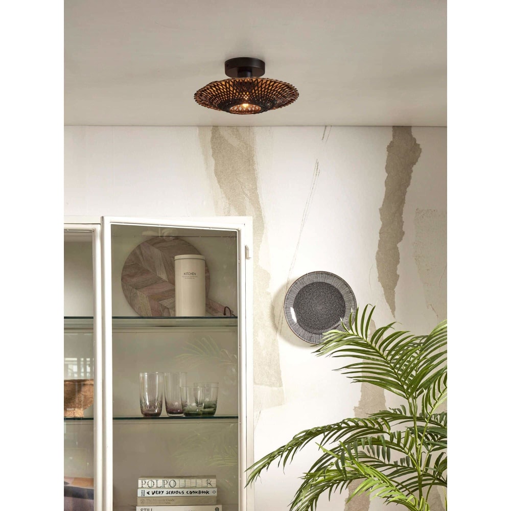 Deckenleuchte aus Bambus, schwarz, Ø30cm - Maisons Du Monde