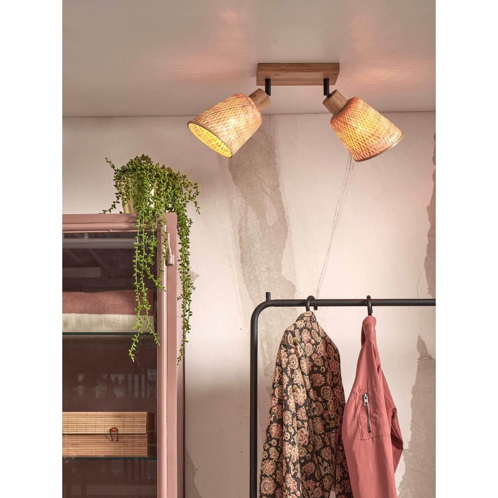 Plafonnier bambou brun ø15cm — vue 3