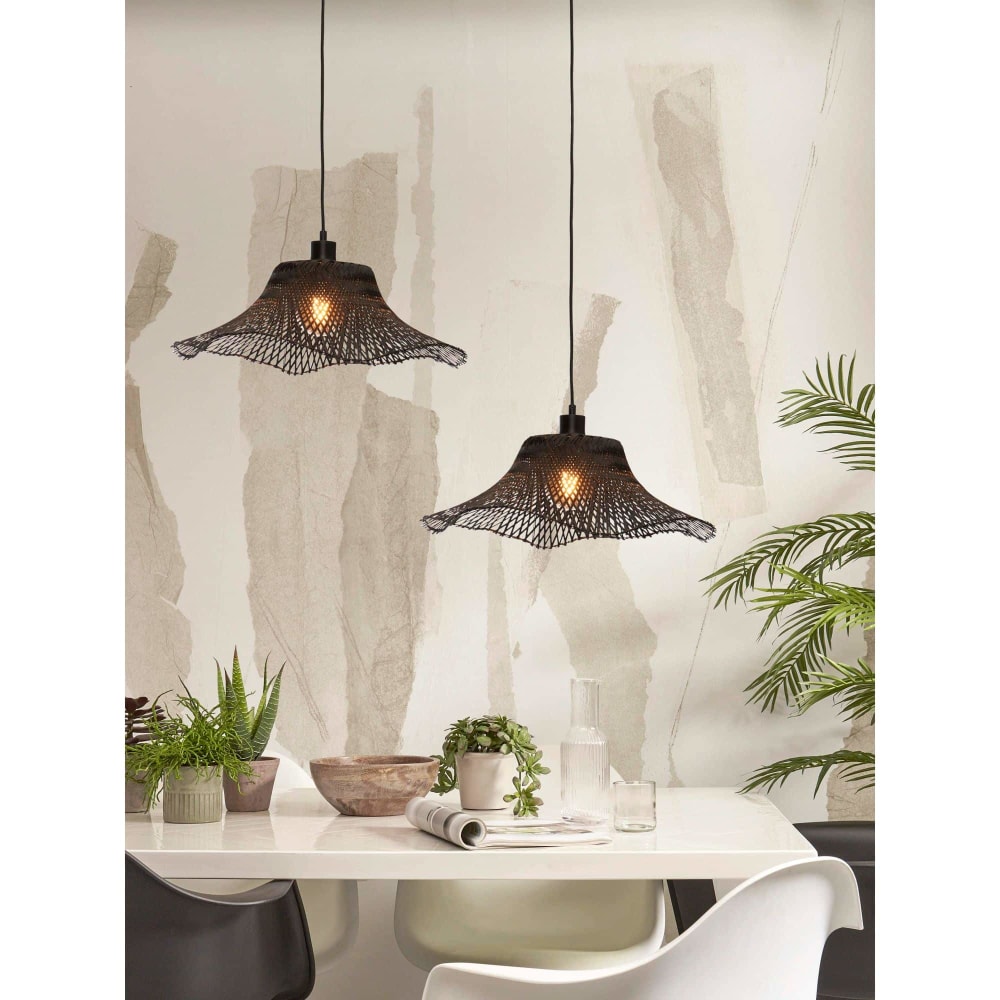 Suspension bambou noir 50x50x15cm