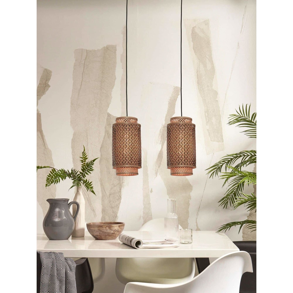 Suspension bambou naturel/noir, h. 35cm — vue 3