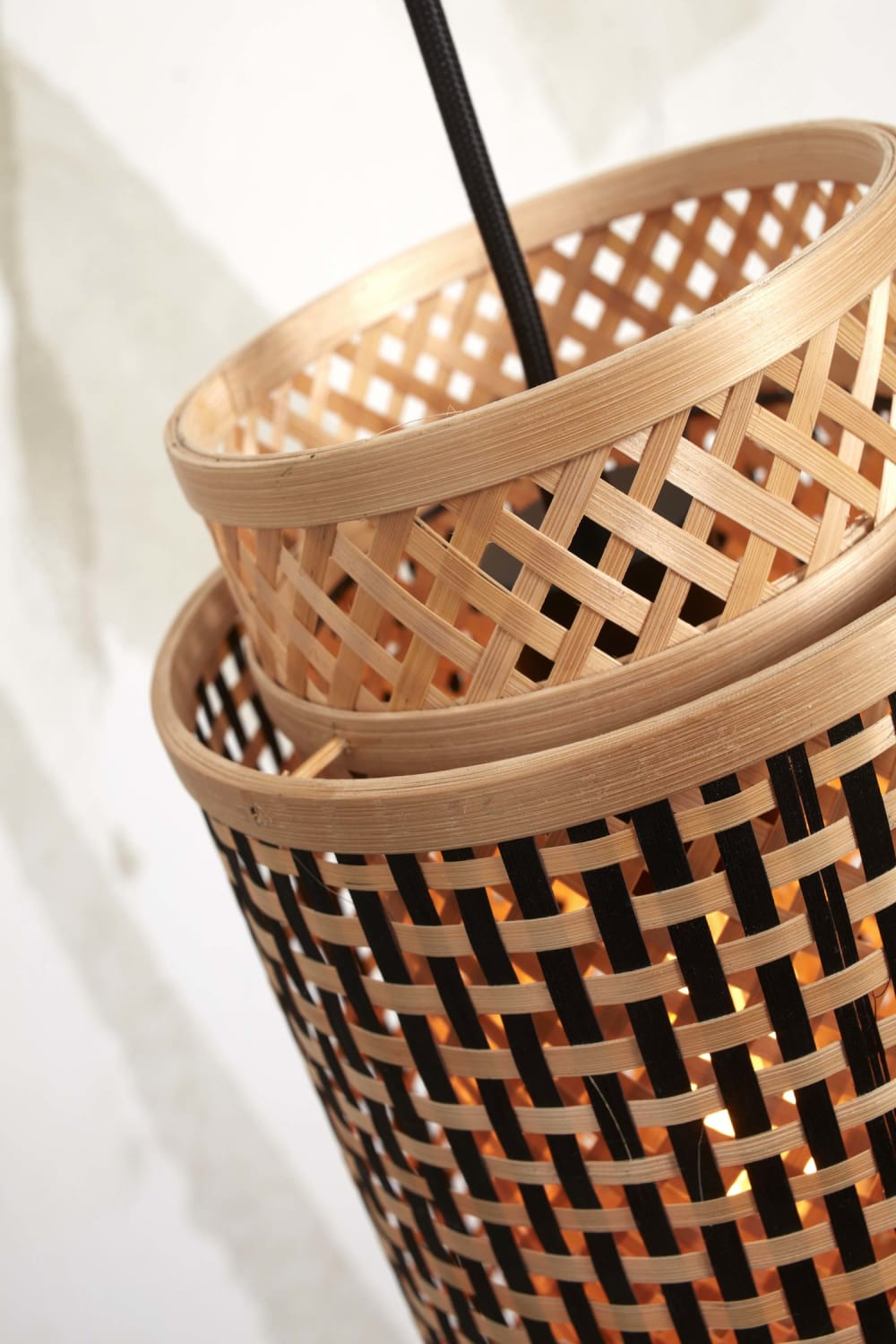 Suspension bambou naturel/noir, h. 35cm — vue 4