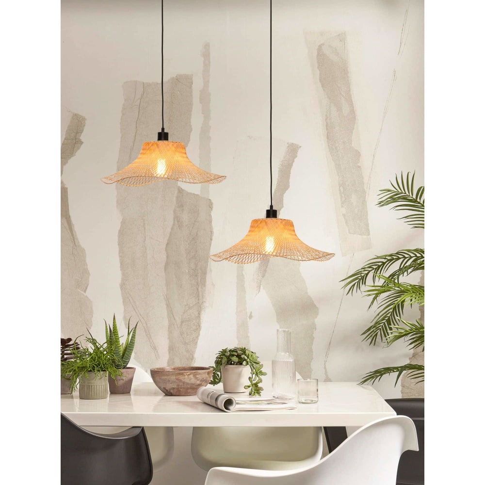 Suspension bambou brun 50x50x15cm — vue 3