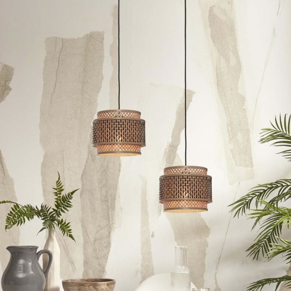 Suspension bambou naturel/noir, h. 20cm — vue 4