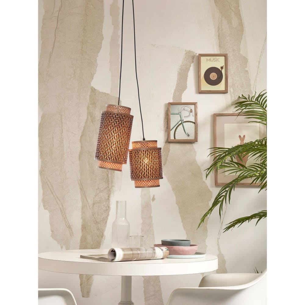 Suspension bambou naturel/noir, h. 45cm — vue 3
