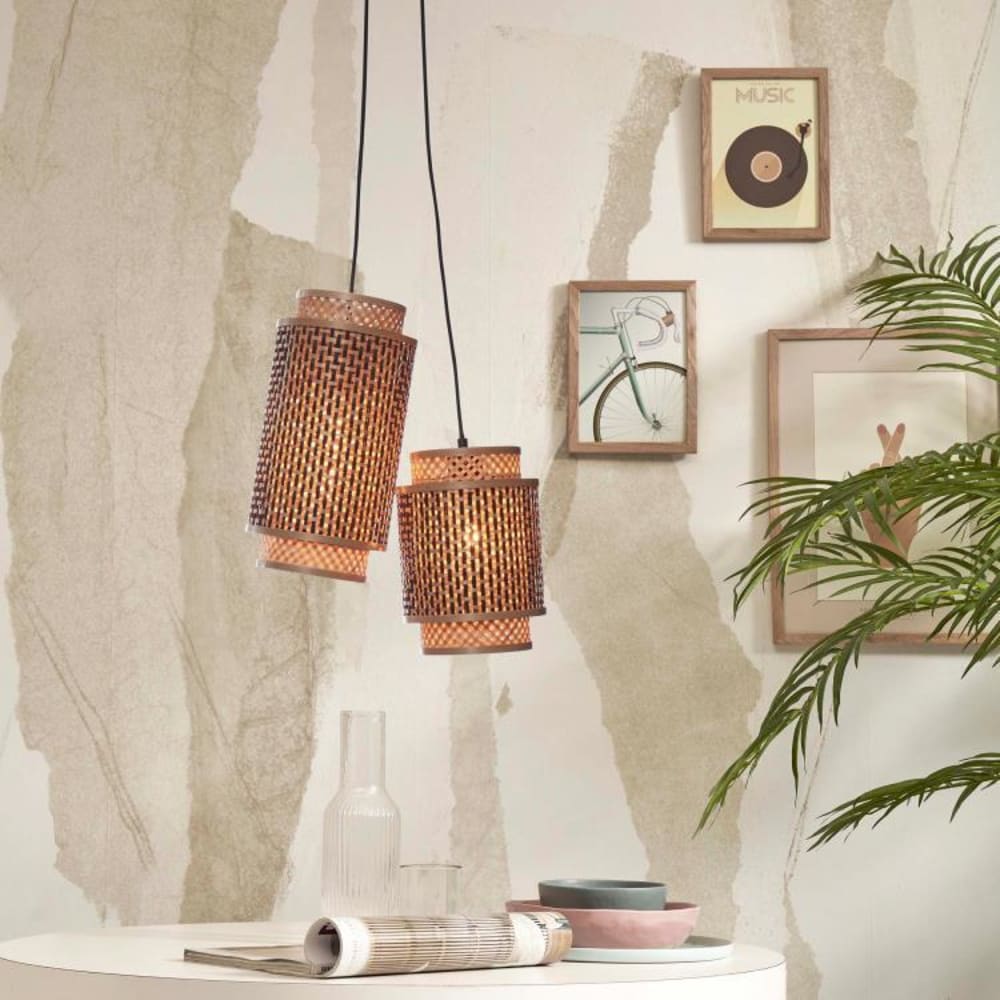 Suspension bambou naturel/noir, h. 45cm — vue 4