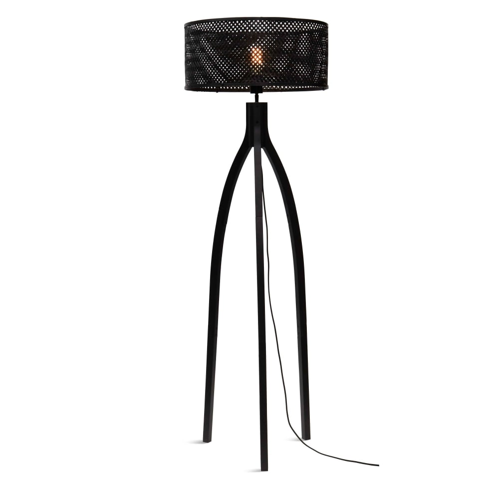 Good & Mojo Stehleuchte aus Bambus, schwarz, Ø50cm style modern - Bambus