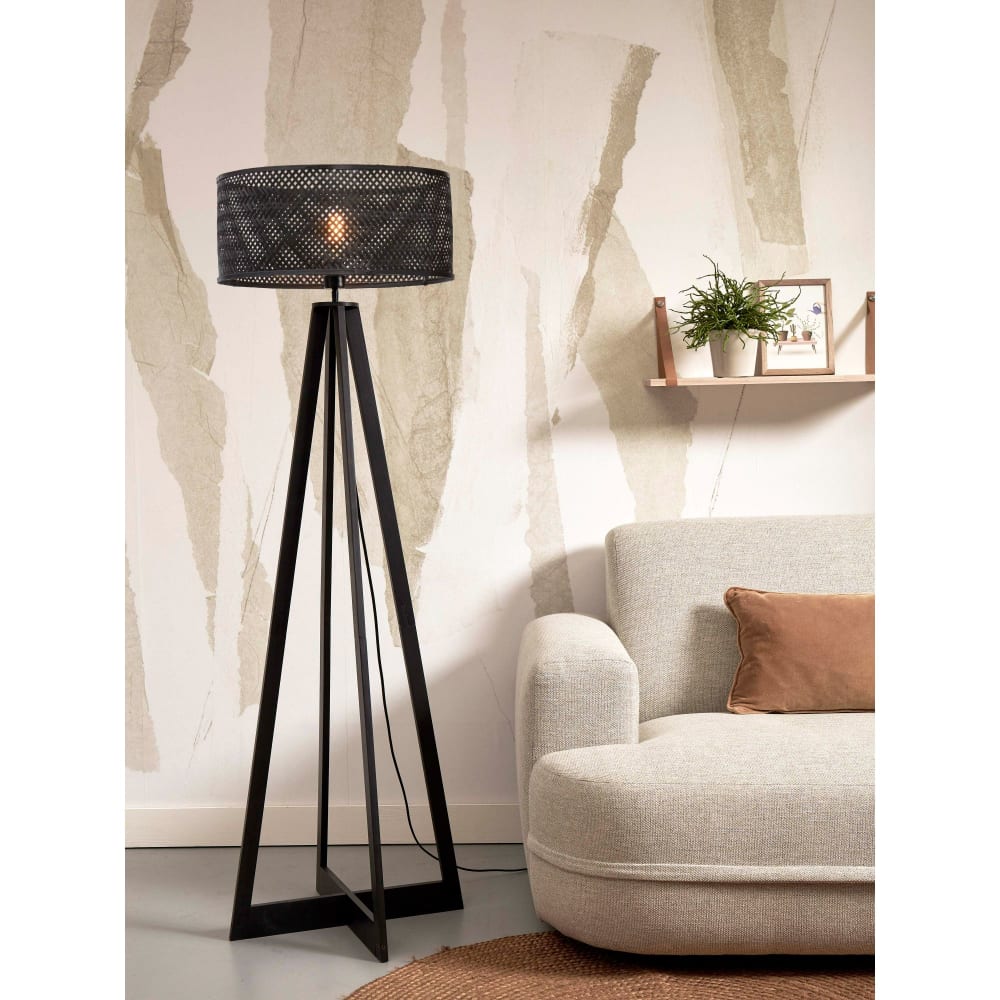Lampadaire bambou noir ø50cm - Maisons du Monde