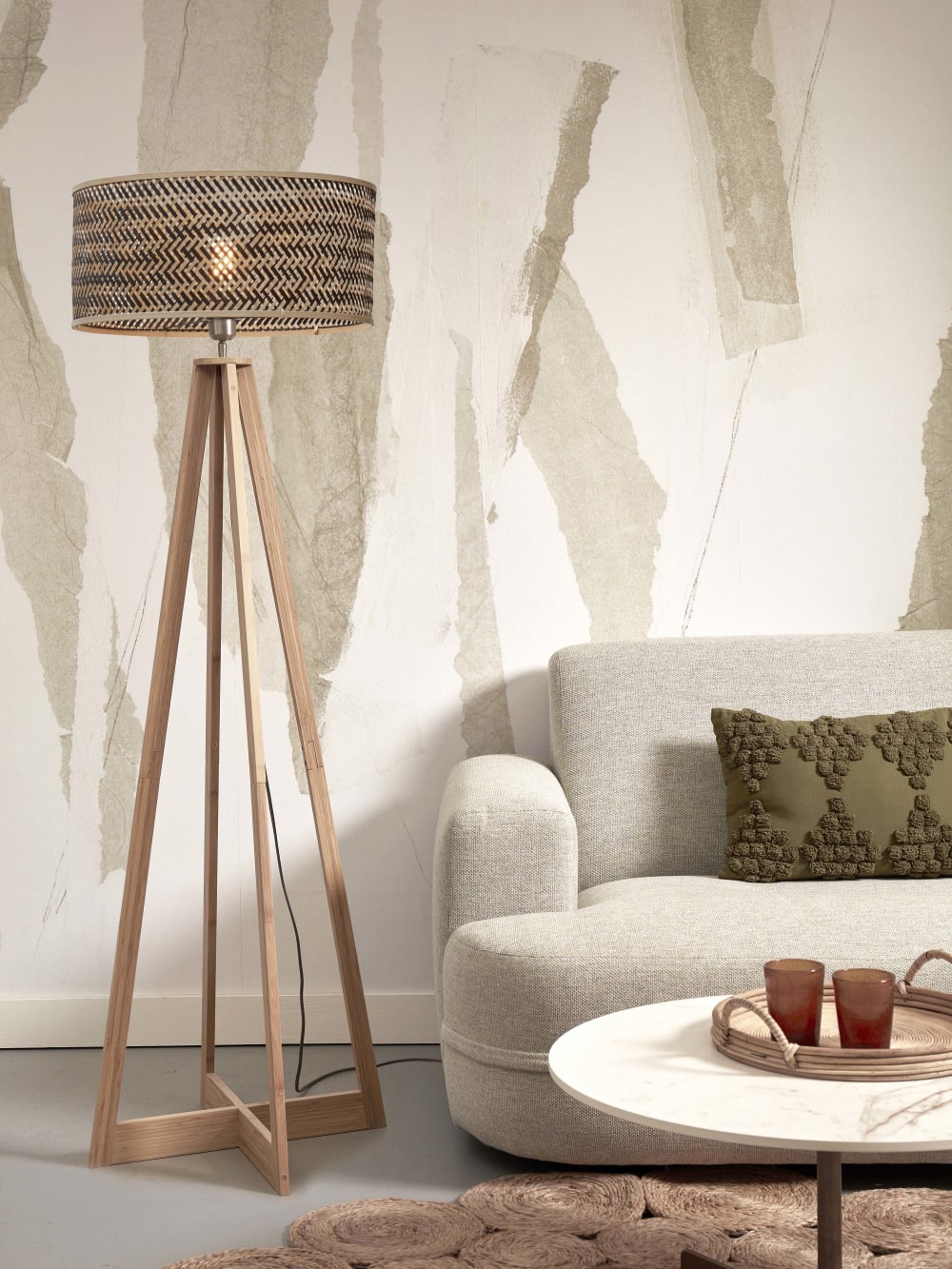 Lampadaire bambou brun ø50cm — vue 4