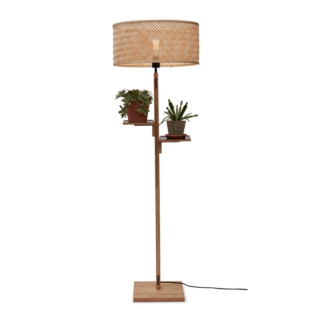 Lampadaire bambou brun Ø50cm