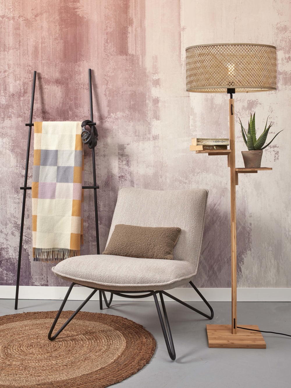 Lampadaire bambou brun ø50cm — vue 4