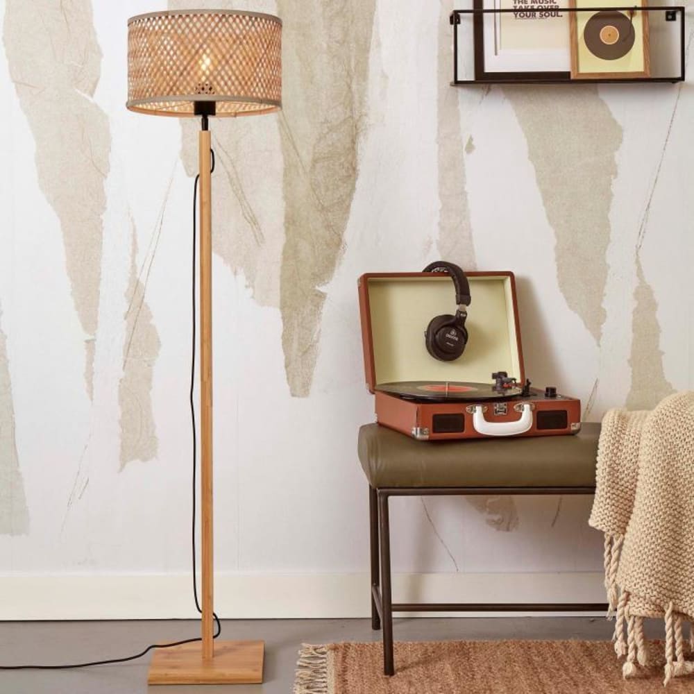 Lampadaire bambou brun ø32cm — vue 4