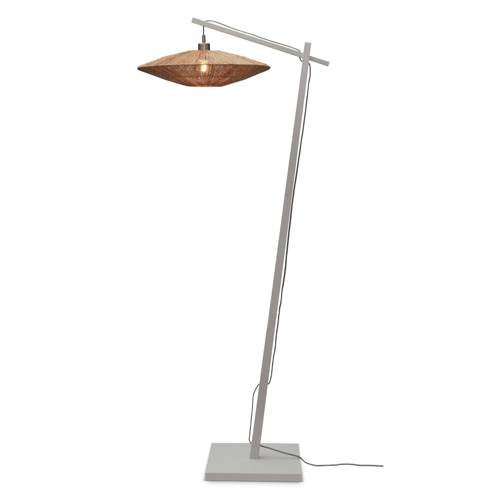 Lampadaire textile brun Ø55cm