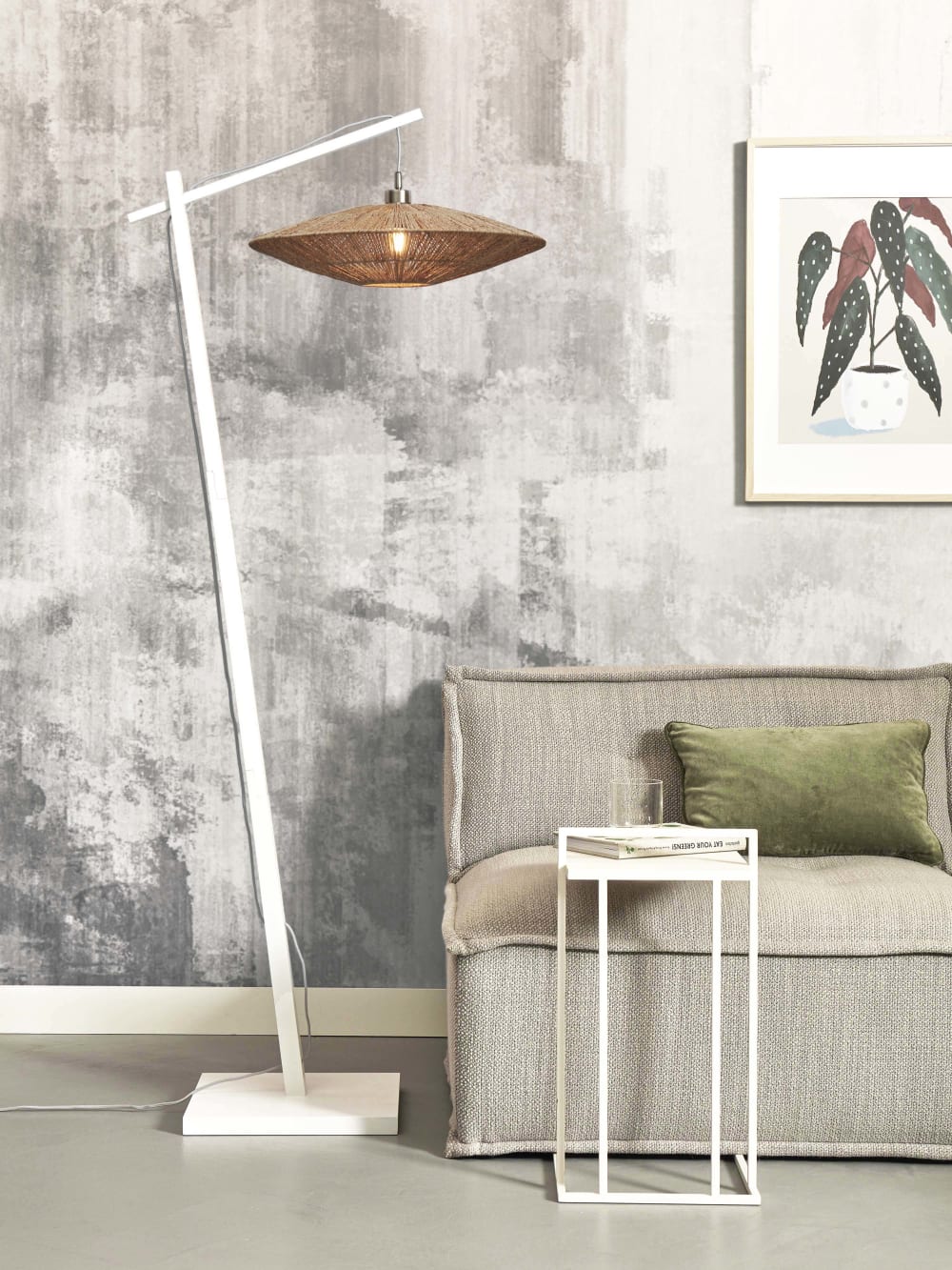 Lampadaire textile brun ø55cm — vue 4