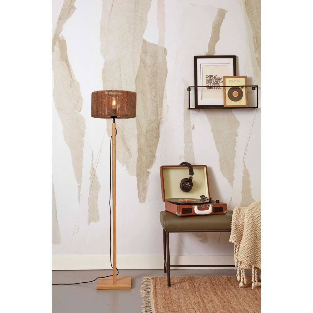 Lampadaire textile brun ø30cm — vue 3