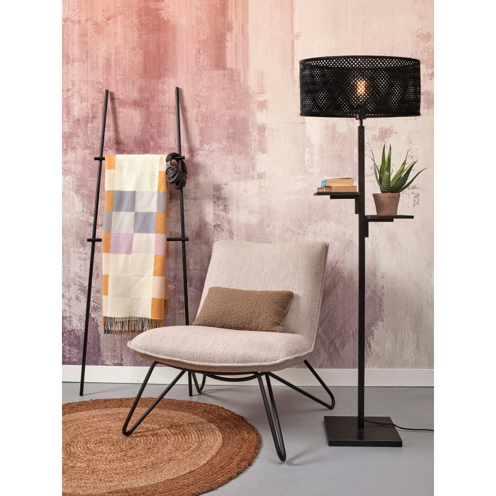 Lampadaire bambou noir ø50cm — vue 3