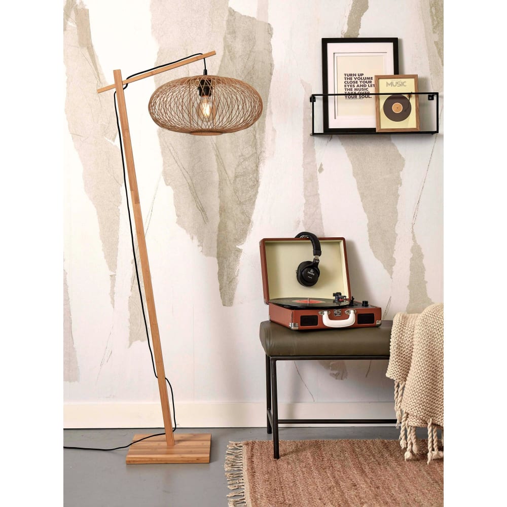 Lampadaire bambou brun ø40cm — vue 3