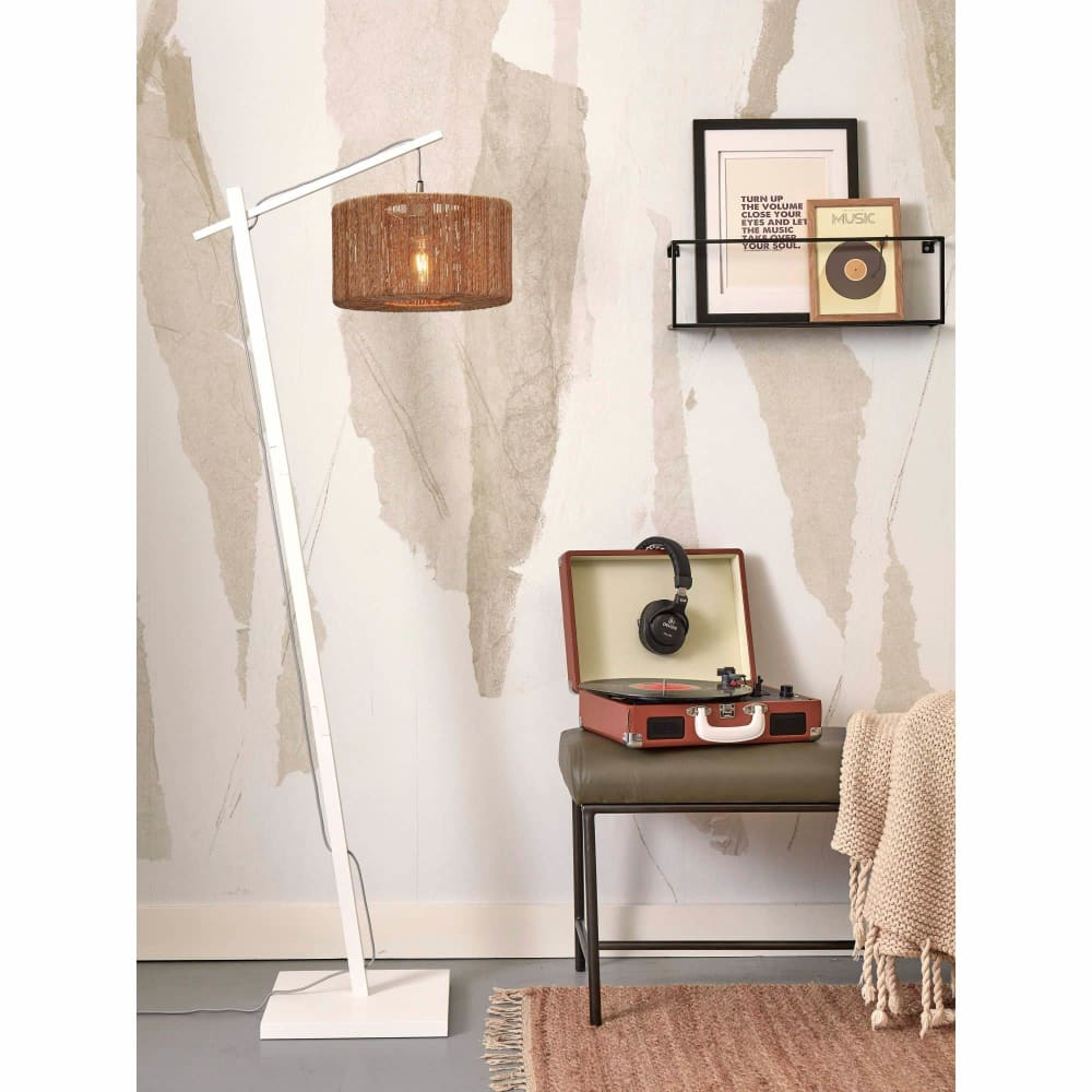 Lampadaire textile brun ø30cm — vue 3