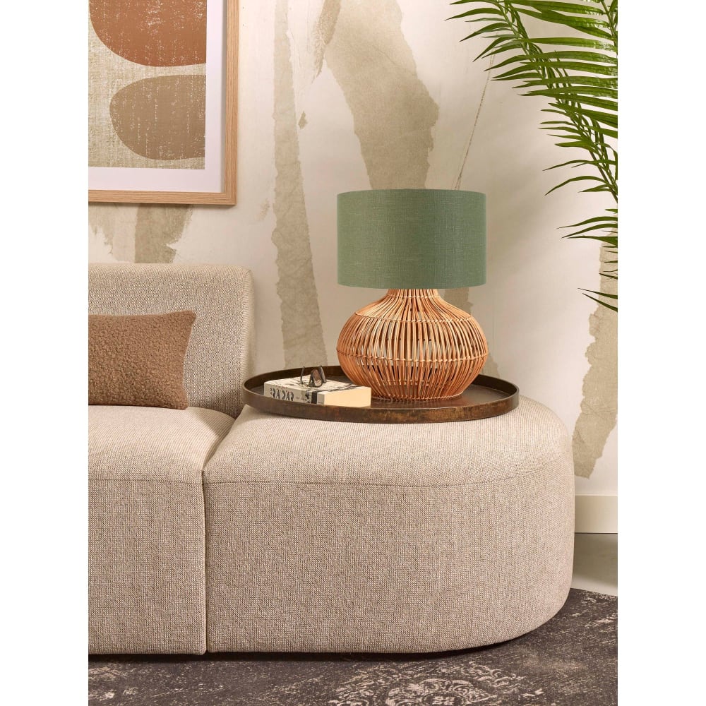 Lampe de table textile vert ø32cm — vue 3