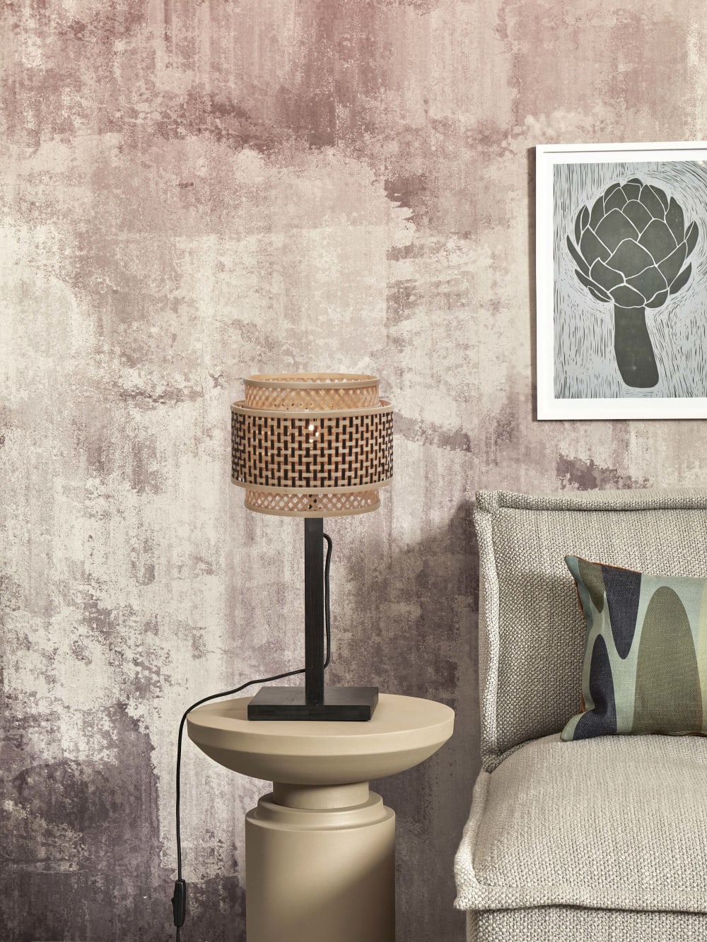Lampe de table bambou brun ø25cm — vue 4