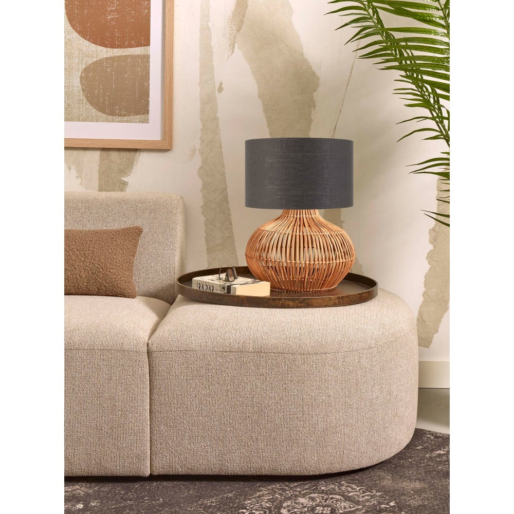 Lampe de table textile gris ø32cm — vue 3