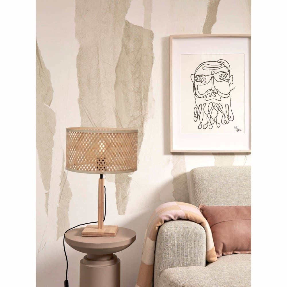 Lampe de table bambou brun ø32cm — vue 3