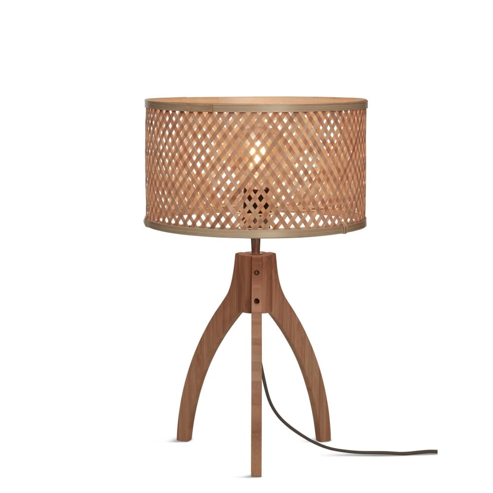 Lampe de Table bambou brun Ø18cm