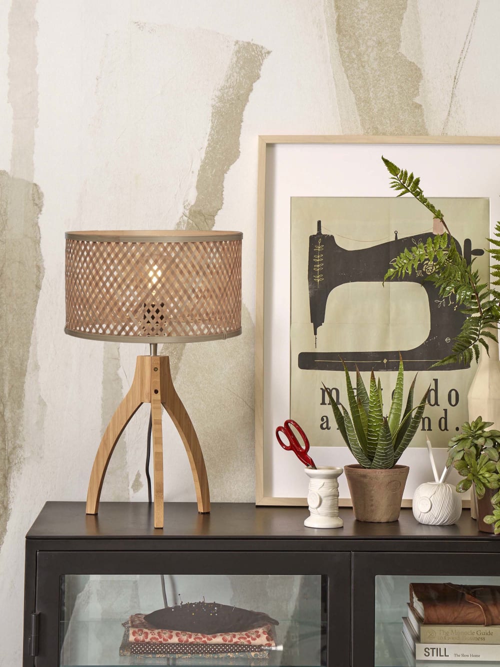 Lampe de table bambou brun ø18cm — vue 4