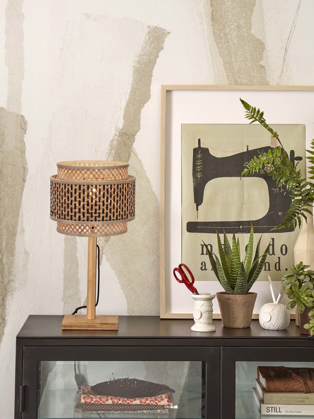 Lampe de table bambou brun ø25cm — vue 4