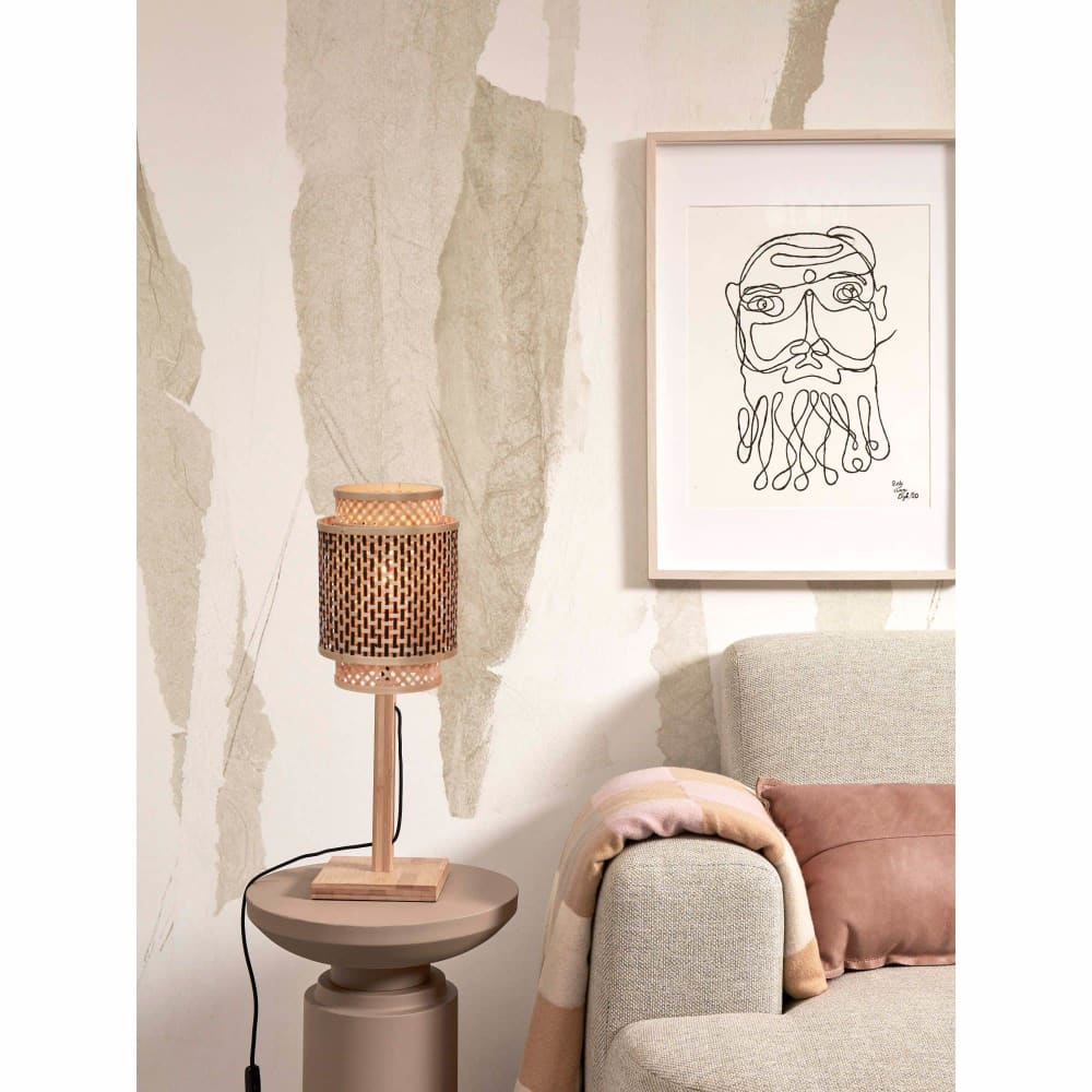 Lampe de table bambou brun ø18cm — vue 3