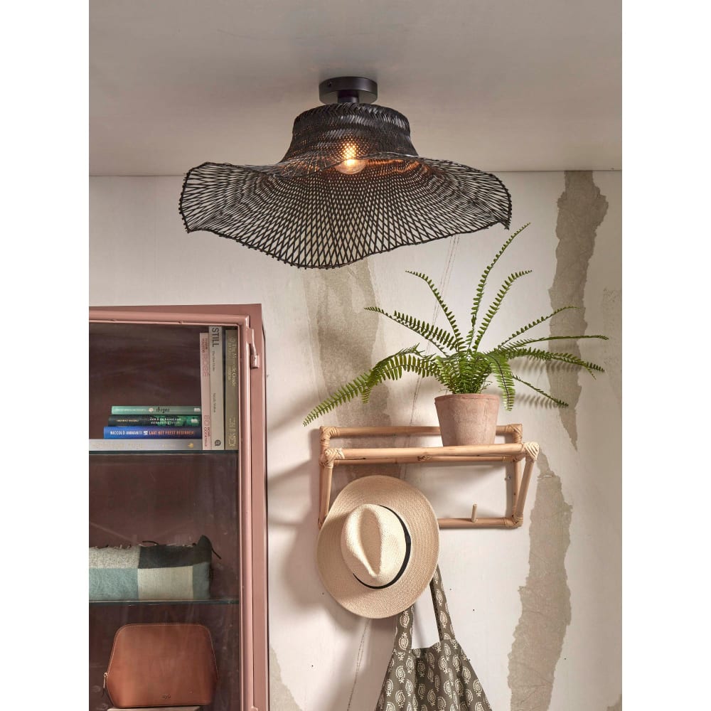 Plafonnier bambou noir 65x65x20cm — vue 3
