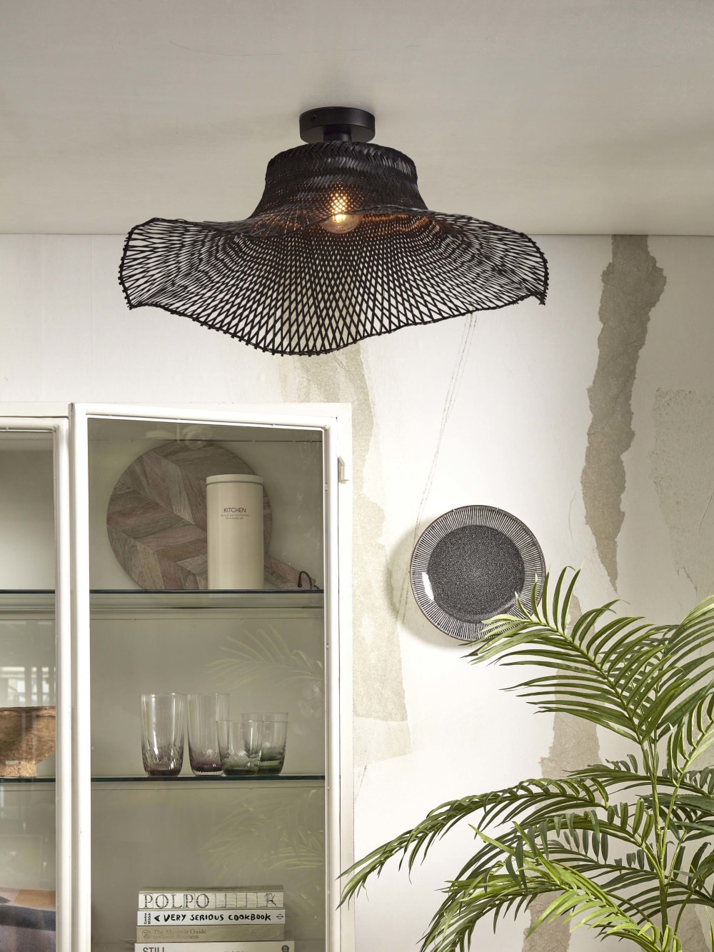 Plafonnier bambou noir 65x65x20cm — vue 4