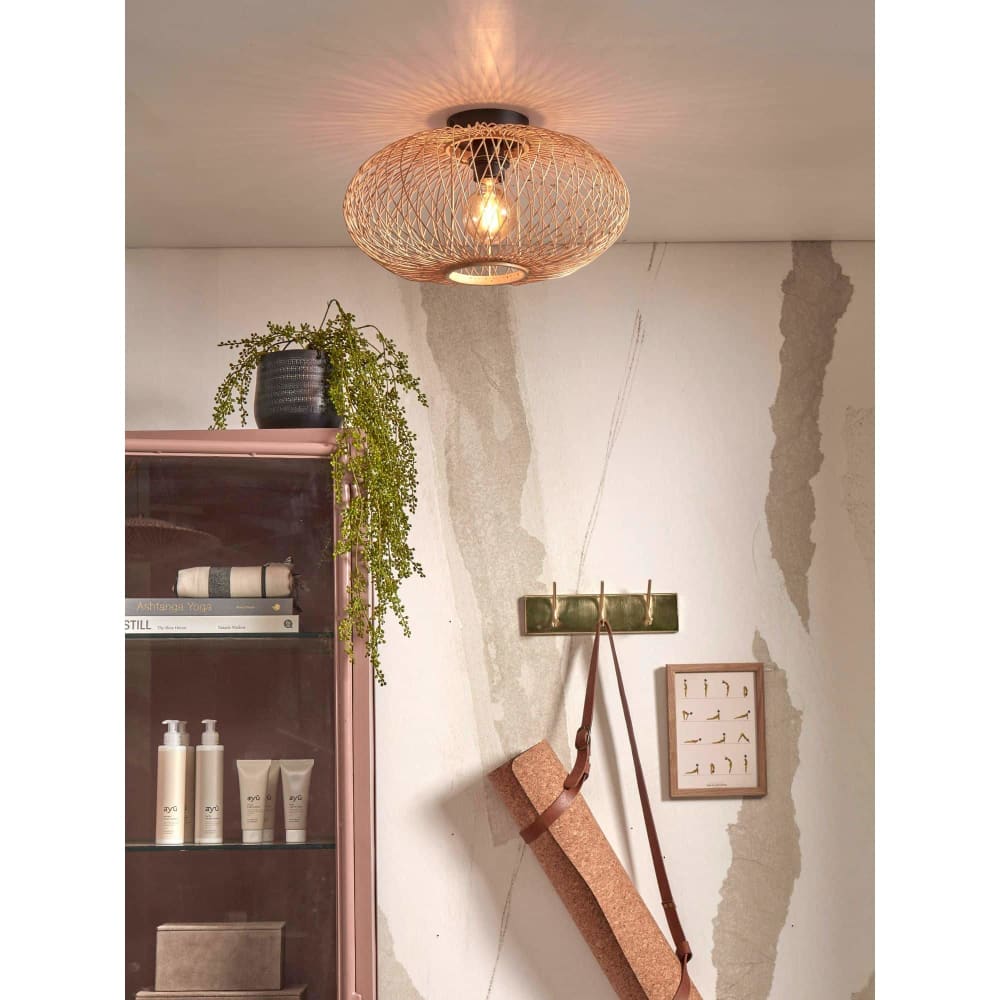 Plafonnier bambou brun ø40cm — vue 3