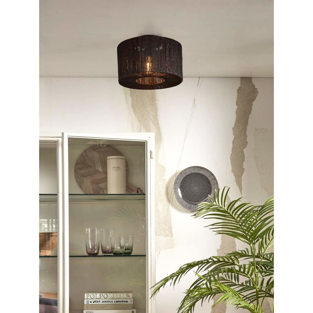 Plafonnier bambou noir ø30cm — vue 3