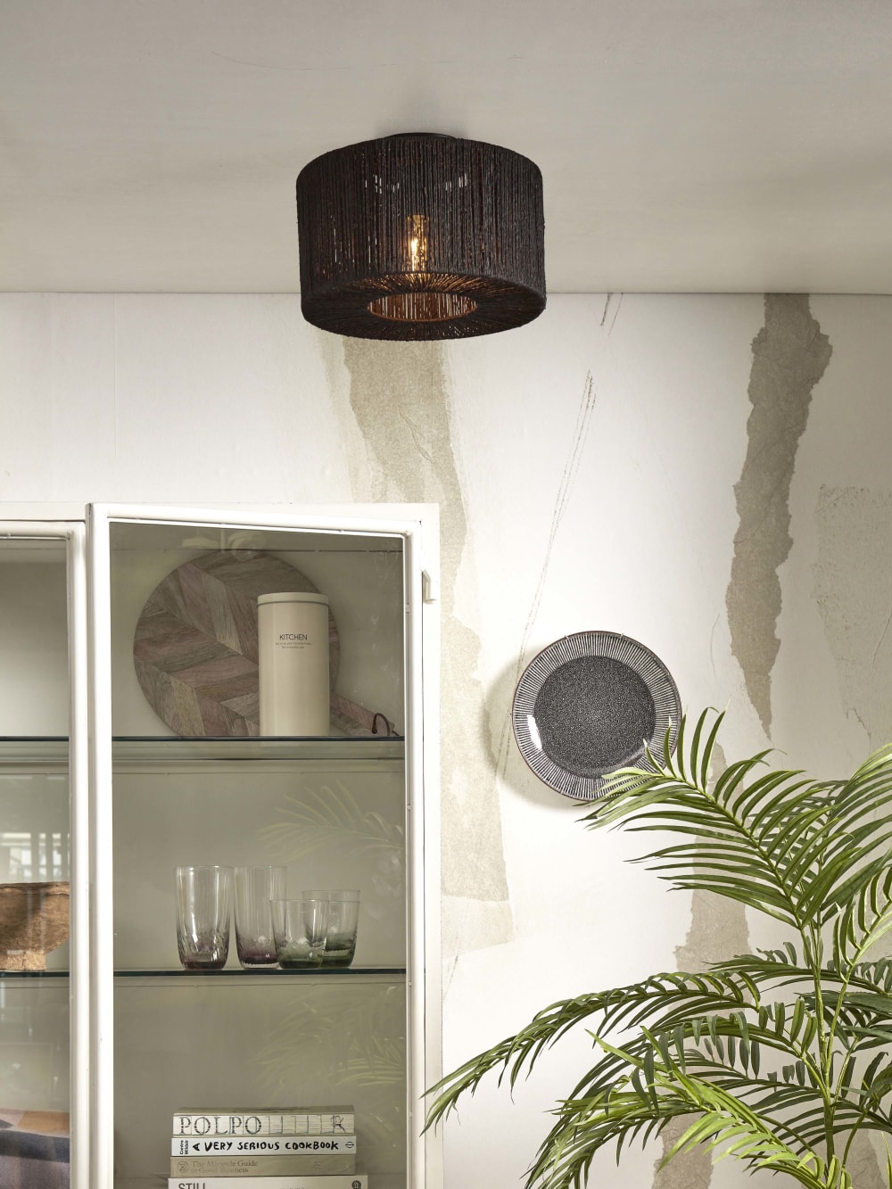 Plafonnier bambou noir ø30cm — vue 4