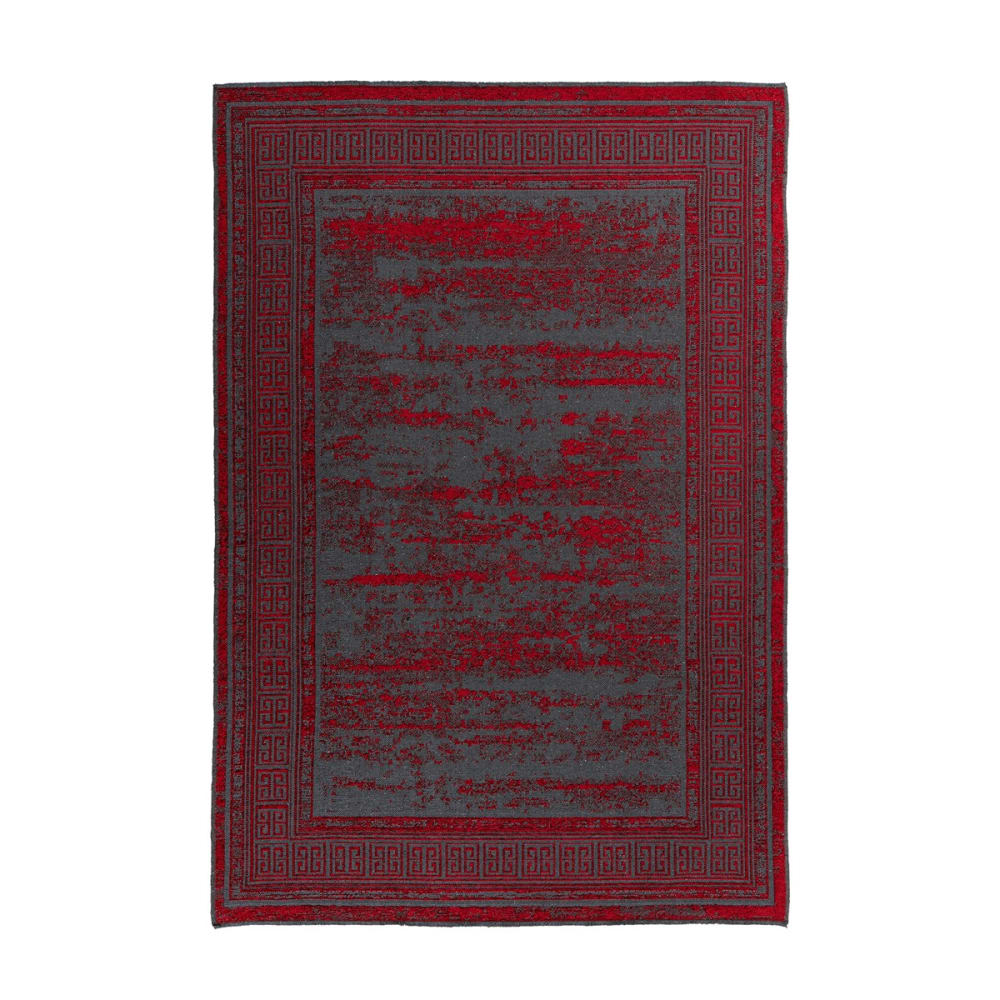 Tapis de salon en polyester rouge 120x170 cm