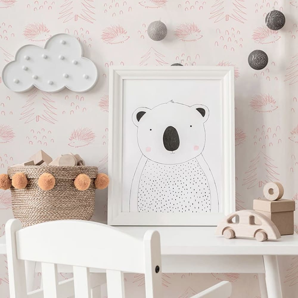 Papel pintado autoadhesivo erizos rosa 65x260cm
