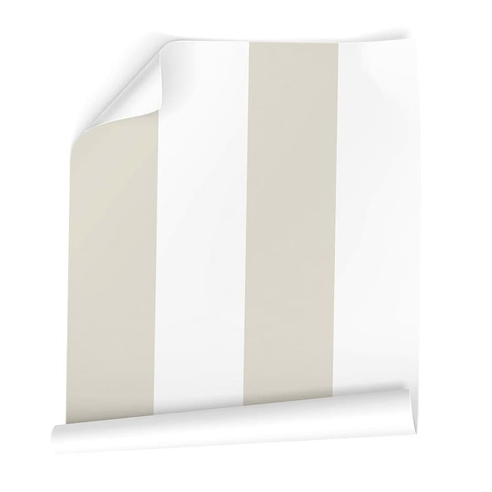 Papel pintado autoadhesivo rayas beige 65x300cm - Maisons du Monde
