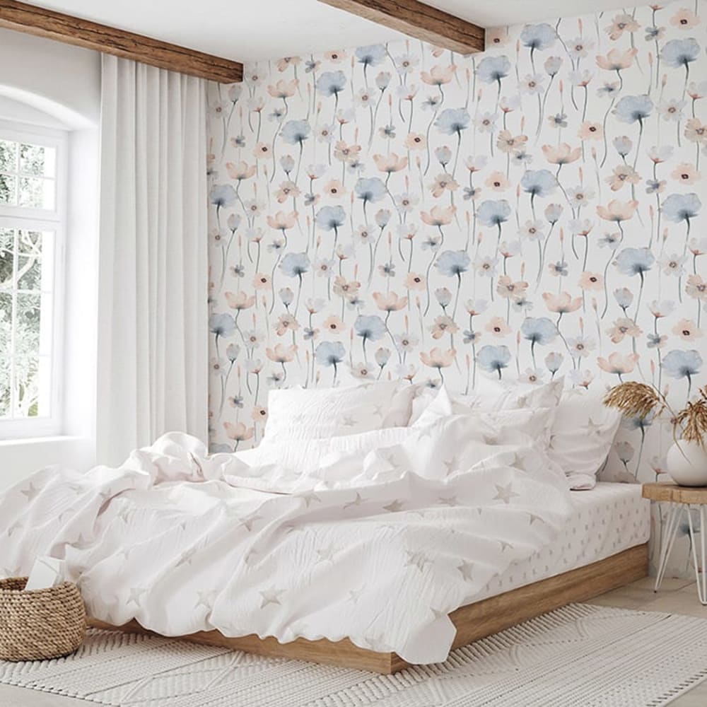 Papel pintado autoadhesivo estampado flores 65x260cm