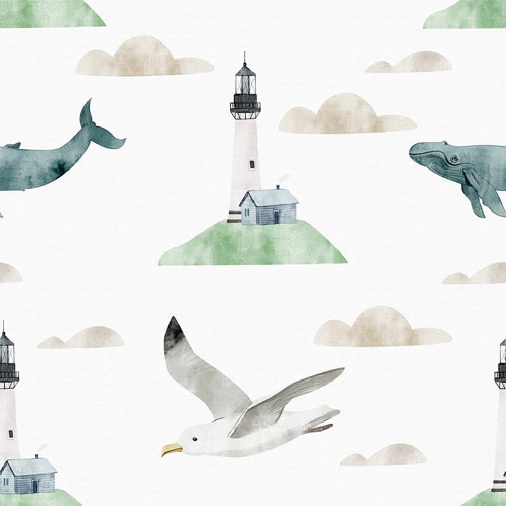 Papel pintado autoadhesivo estampado de faros 65x300cm - Maisons du Monde