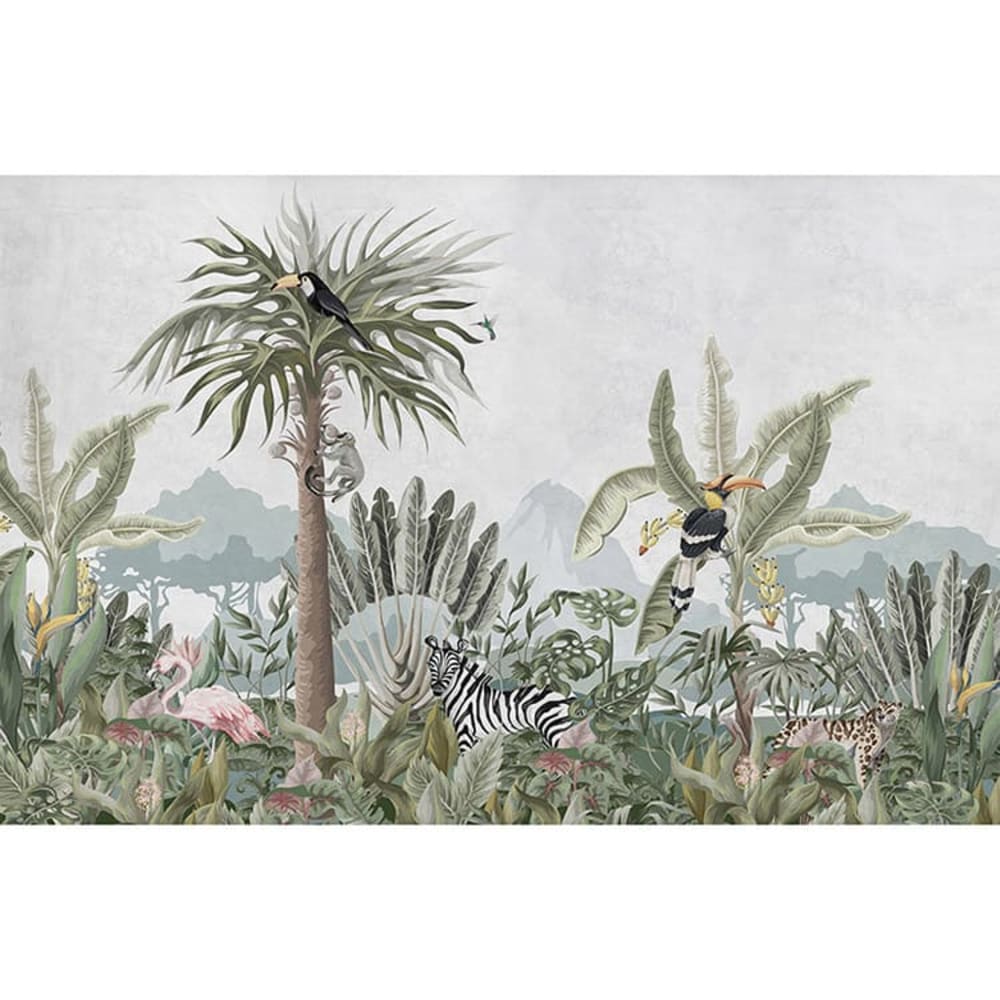 Papel pintado autoadhesivo animales en la selva 400x260cm - Maisons du Monde