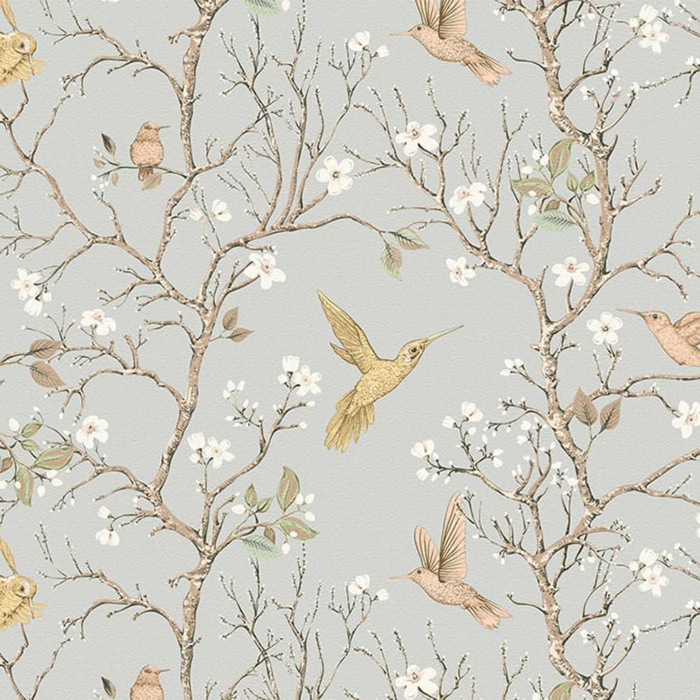 Papel pintado autoadhesivo Flores y pájaros 65x300 - Maisons du Monde