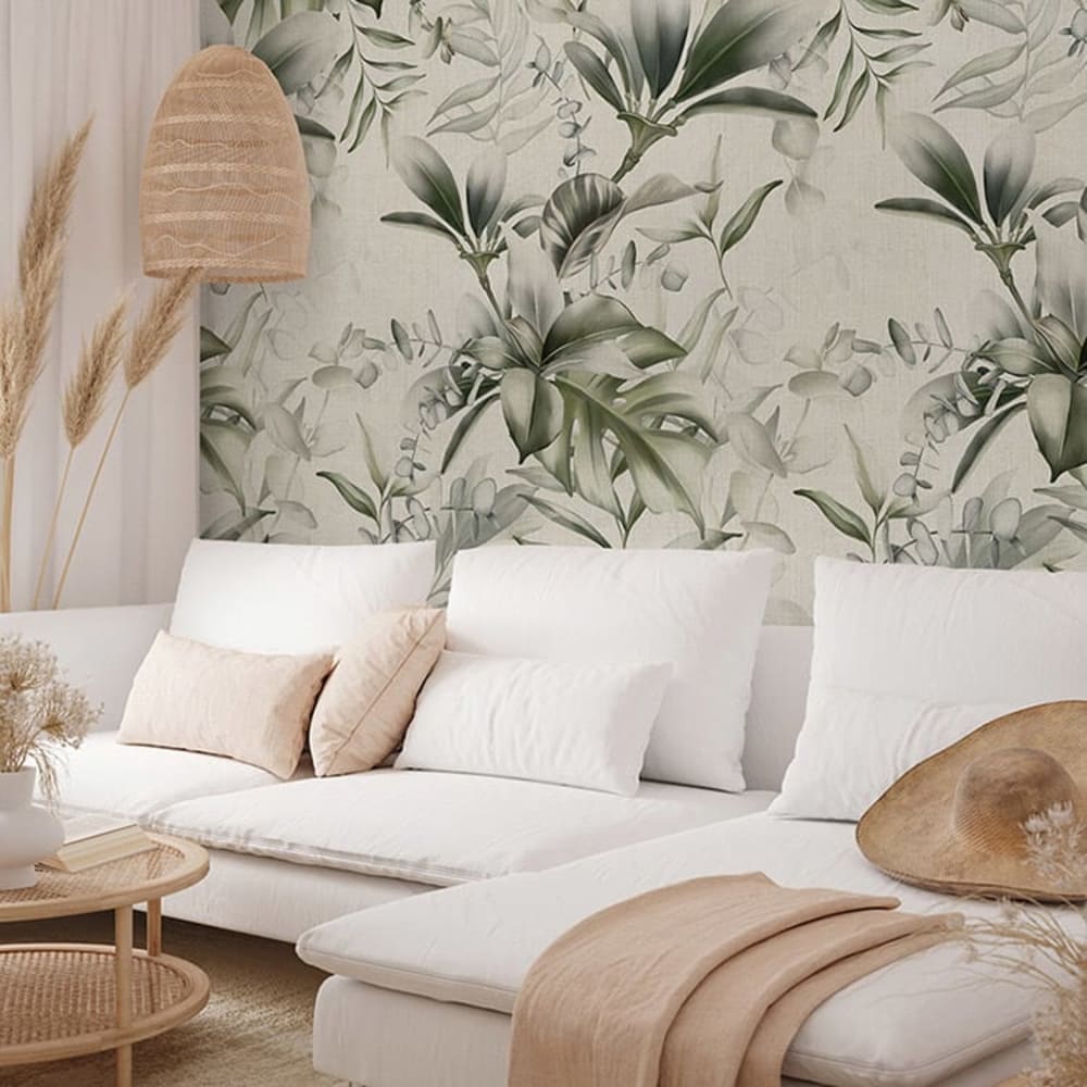 Pinted Selbstklebende Tapete mit Blumen 400x300cm Grün Pes - Polyester