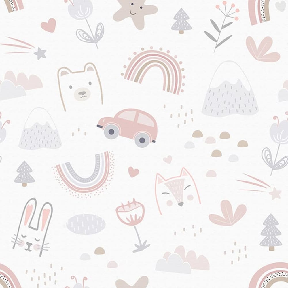 Papel pintado autoadhesivo arcoíris y coches 65x300cm - Maisons du Monde