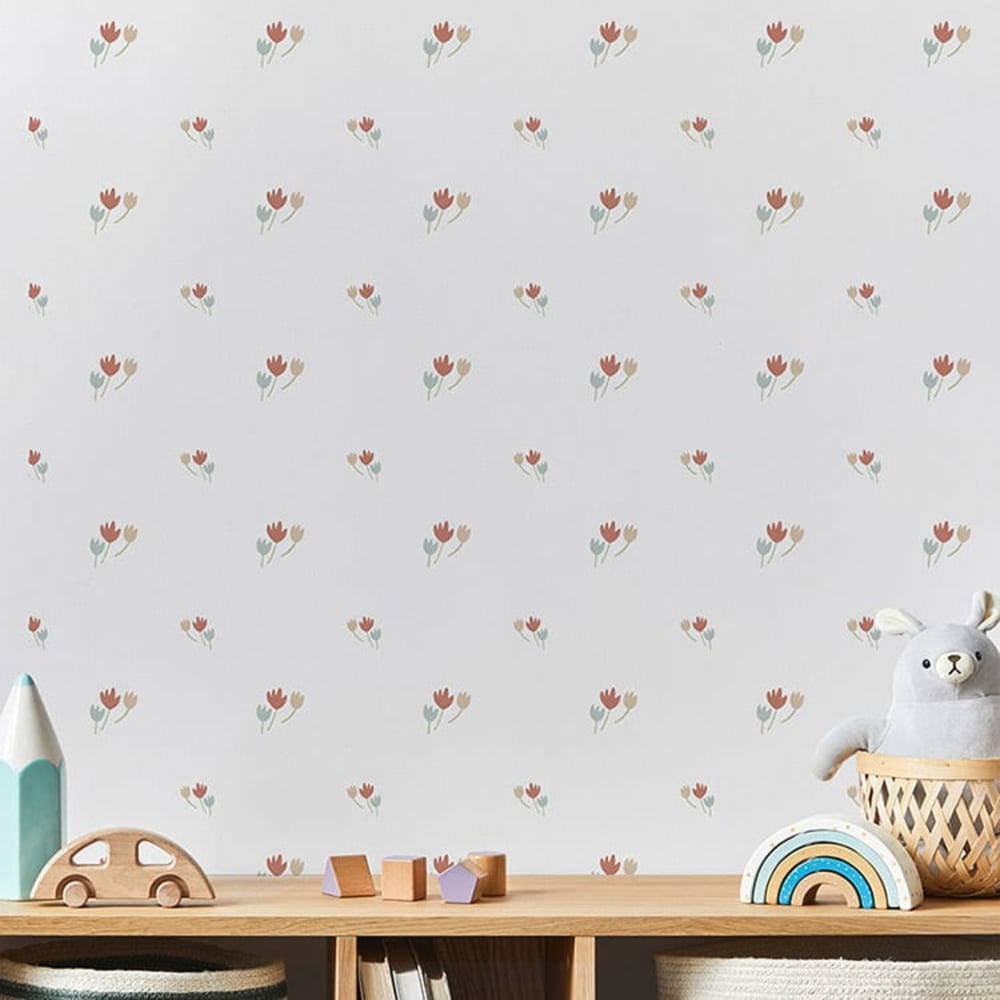 Papel pintado autoadhesivo estampado flores 65x260cm