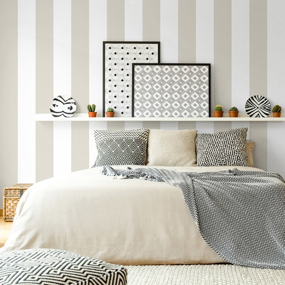 Papel pintado autoadhesivo rayas beige 65x260cm