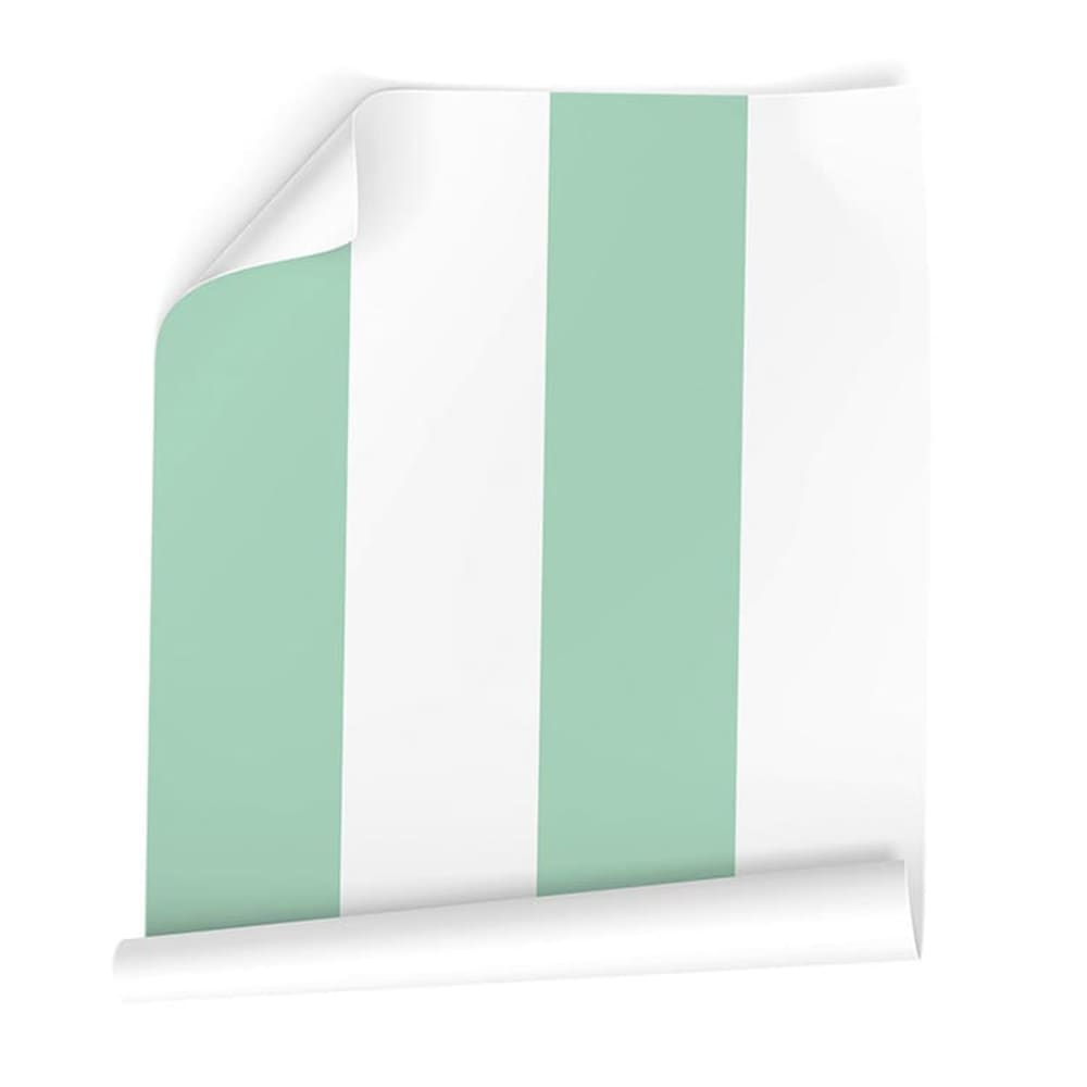 Papel pintado autoadhesivo rayas verdes 65x260cm - Maisons du Monde