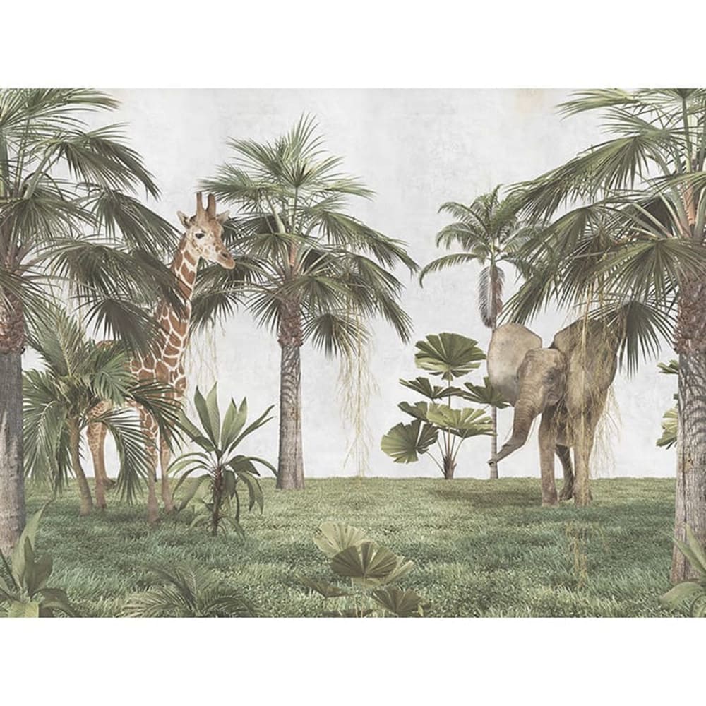 Papel pintado autoadhesivo jungla y animales 400x300cm - Maisons du Monde