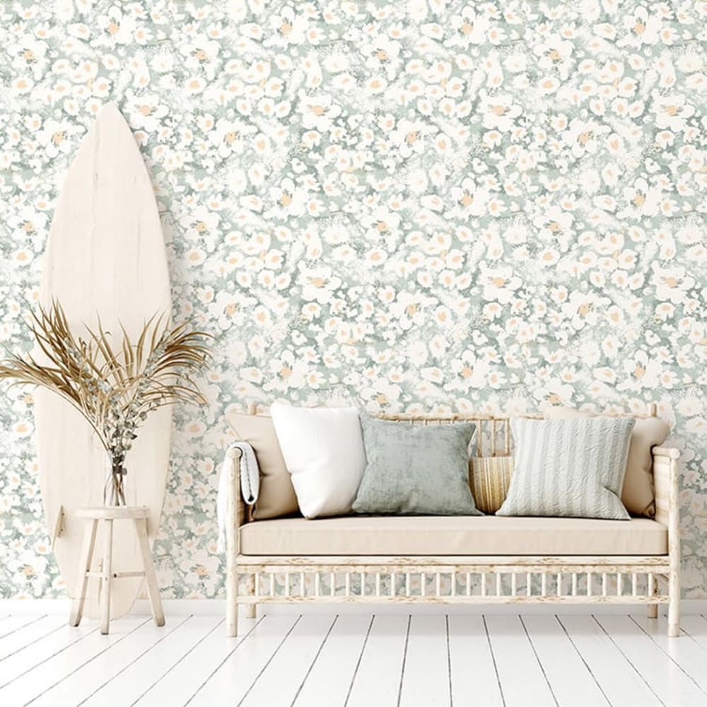 Papel pintado autoadhesivo estampado floral 65x260cm